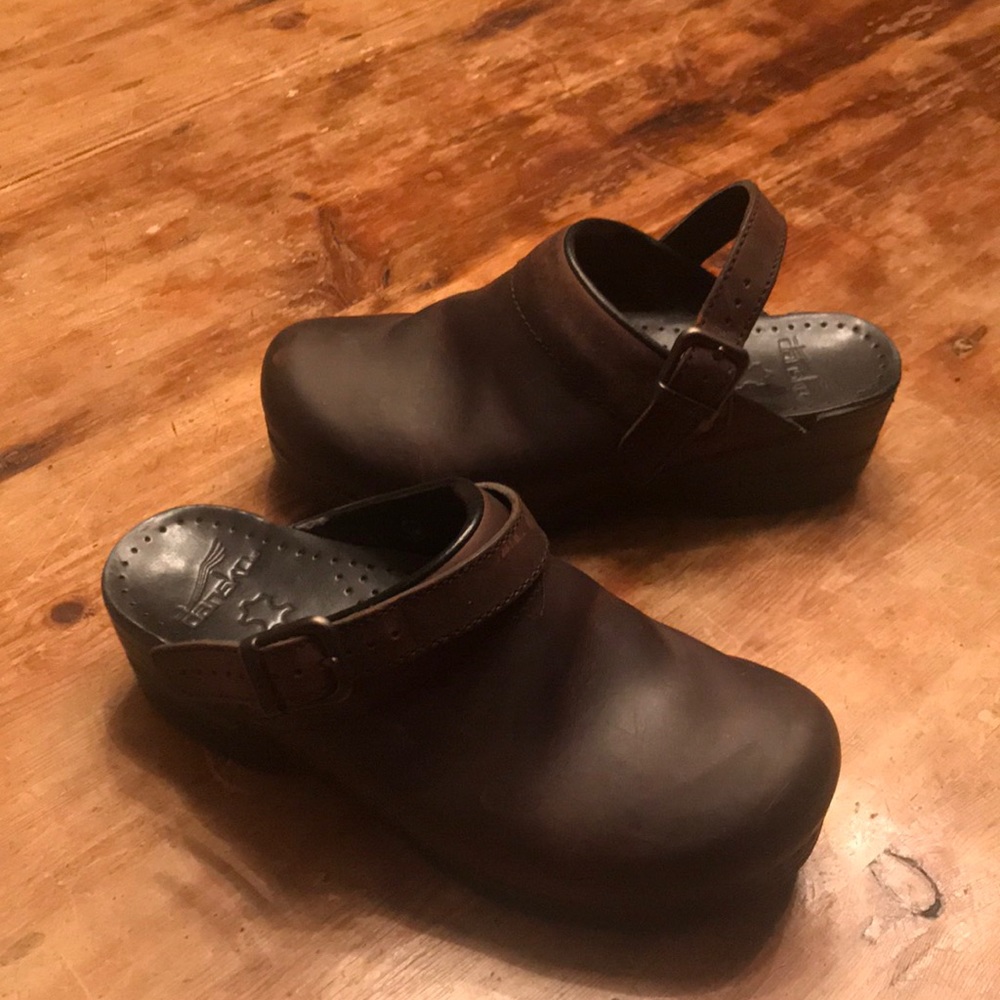 Dansko Sonja Brown Leather Clogs